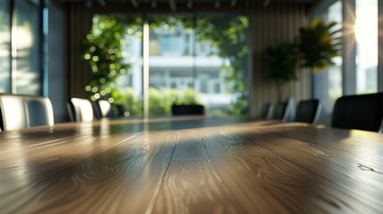 Modern Office Background with Blurred Table Top Generative AI