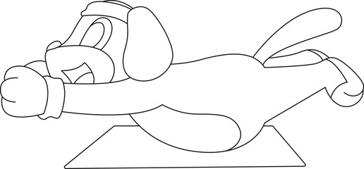 Dog Fitness Abs Workout Sports Animal Vector Graphic Art Illustration