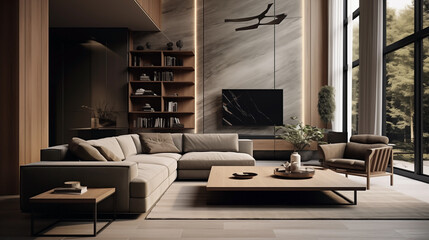 Luxurious interior of a modern living room.