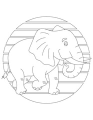 Elephant Coloring Page. Wild Animal Coloring Page for Kids Who love jungles and wildlife