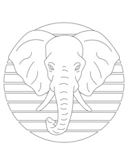 Elephant Coloring Page. Wild Animal Coloring Page for Kids Who love jungles and wildlife