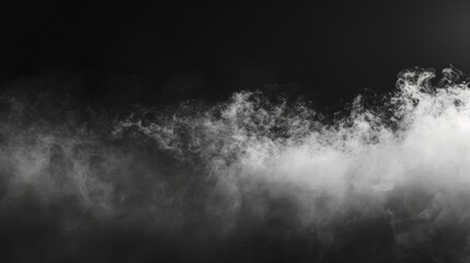 Ethereal Elegance: Fog and Mist Effect on Black Background