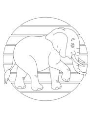 Elephant Coloring Page. Wild Animal Coloring Page for Kids Who love jungles and wildlife