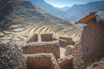 Inca complex of Pisac, Sacred Valley of Cusco - obrazy, fototapety, plakaty