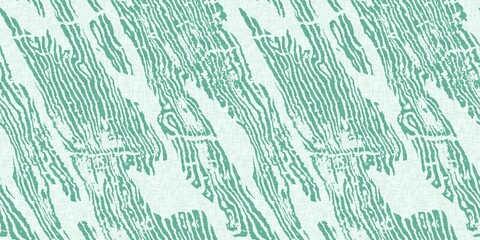 Aegean teal light soft wave linen pattern background. Broken line stripe border effect for rustic coastal marine surface design. 