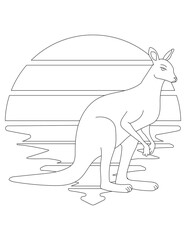 Kangaroo Coloring Page. Wild Animal Coloring Page for Kids Who love jungles and wildlife