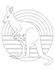 Kangaroo Coloring Page. Wild Animal Coloring Page for Kids Who love jungles and wildlife