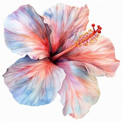 Vibrant Watercolor Tropical Flower on White Background