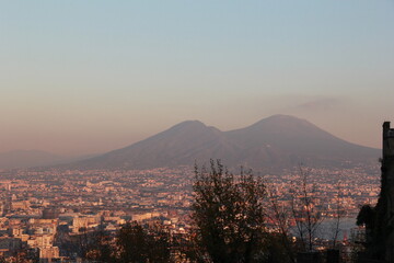 vesuvio at sunset, naples
