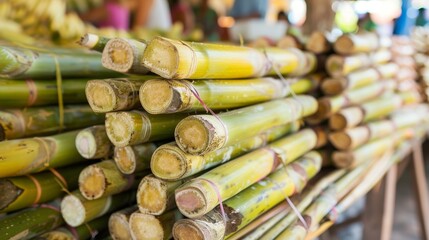 Person amidst bamboo sticks