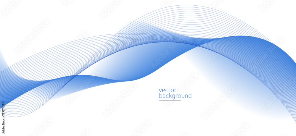 Poster smooth flow of wavy shape with gradient vector abstract background, light blue design curve line ene