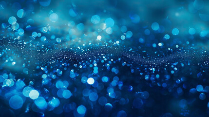 Sapphire blue particles gleaming in a hazy, blurred canvas, hinting at depths of hidden treasures.