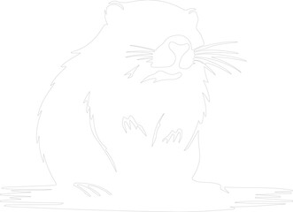 Naklejka premium beaver outline