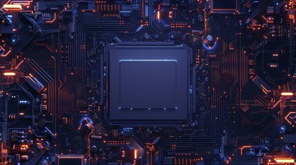 Computer Board With Blue Light