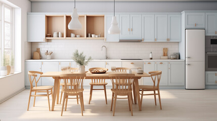 Interior of a modern Scandinavian kitchen.