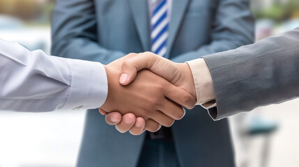 Businessman handshake for teamwork of business merger and acquisition. Business meeting and partnership concept. - obrazy, fototapety, plakaty