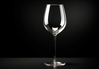 Fototapeta premium Empty wine glass on black background