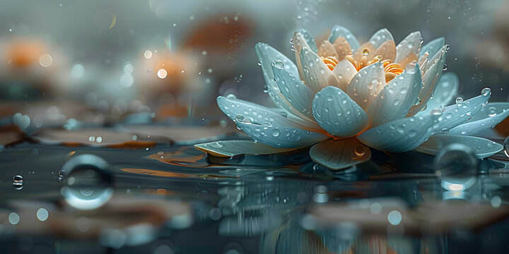 Whispers of Serenity: Turquoise Flower Amidst Psychic Waves