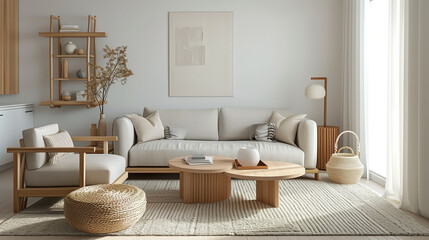 Interior living room in the Scandinavian design.
