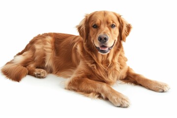 Affectionate golden retriever dog with shiny fur, playful and loyal companion