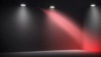 Spotlight on the Wall for Copy space Red bokeh  background