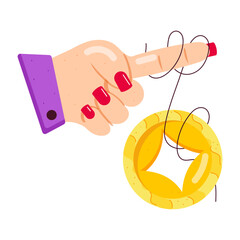 Gold Coins Flat Stickers 
