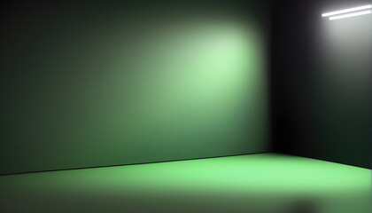 spotlight on the Wall for Copy space Green bokeh background