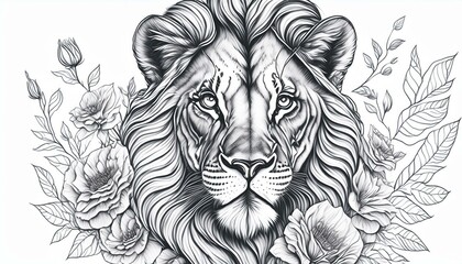 Lion, Illustration, Image, Generative AI