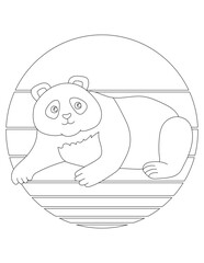 Panda Coloring Page. Wild Animal Coloring Page for Kids Who love jungles and wildlife
