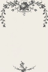 Black and White Floral Frame