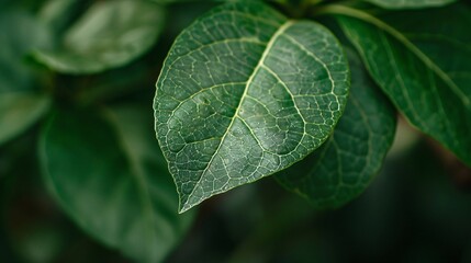 Macro shot of a green leaf, symbolizing nature in corporate spaces, refreshing office environments