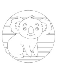 Koala Coloring Page. Wild Animal Coloring Page for Kids Who love jungles and wildlife