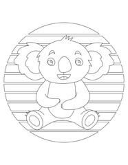 Koala Coloring Page. Wild Animal Coloring Page for Kids Who love jungles and wildlife