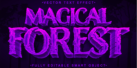 Purple Magical Forest Vector Fully Editable Smart Object Text Effect