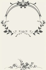 Obraz premium Black and White Floral Frame Drawing