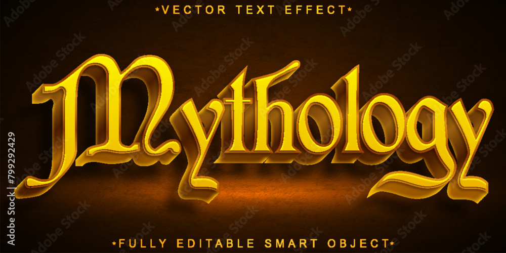 Poster Historical Medieval Mythology Vector Fully Editable Smart Object Text Effect