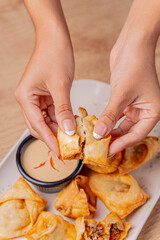 Tequeños stuffed with fine loin