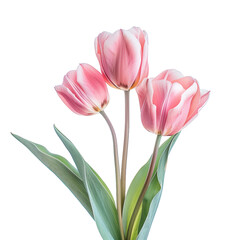 Fototapeta premium Tulips isolated on transparent background