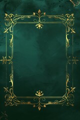 Green Background With Gold Frame