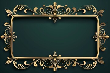 Elegant Gold Frame on Green Background