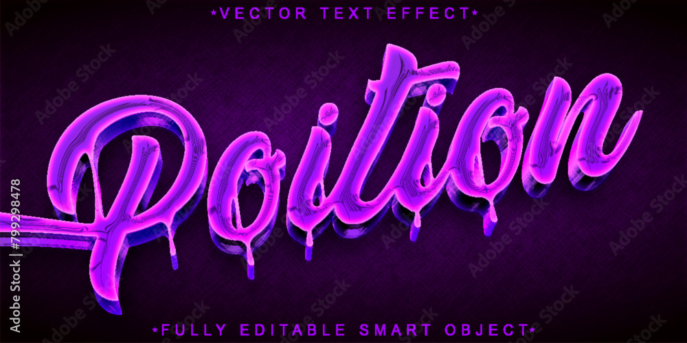 Poster purple poition vector fully editable smart object text effect