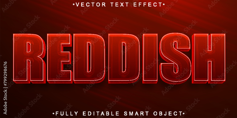 Poster reddish vector fully editable smart object text effect