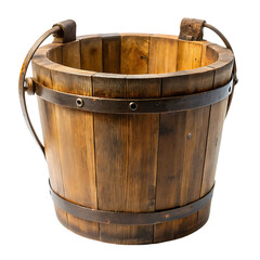 Fototapeta premium Old weathered barrel standing upright on a transparent background