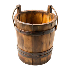 Fototapeta premium Old weathered barrel standing upright on a transparent background