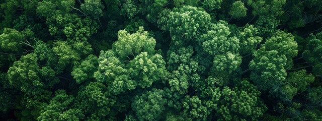 aerial view of dense green forest