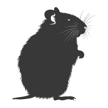 recommend clip art: Silhouette hamster animal black color only full body
