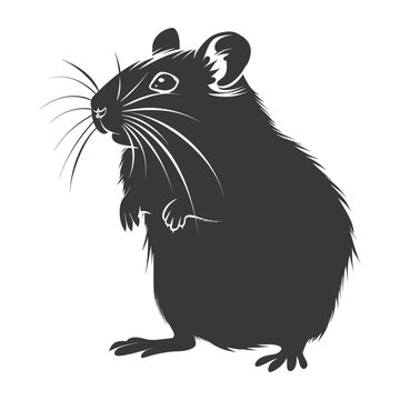 recommend clip art: Silhouette hamster animal black color only full body