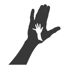 Obraz premium Silhouette Joining Hands holding in Harmony and Peace Between Races