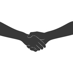 Silhouette Joining Hands holding in Harmony and Peace Between Races