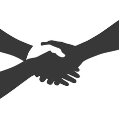 Fototapeta premium Silhouette Joining Hands holding in Harmony and Peace Between Races